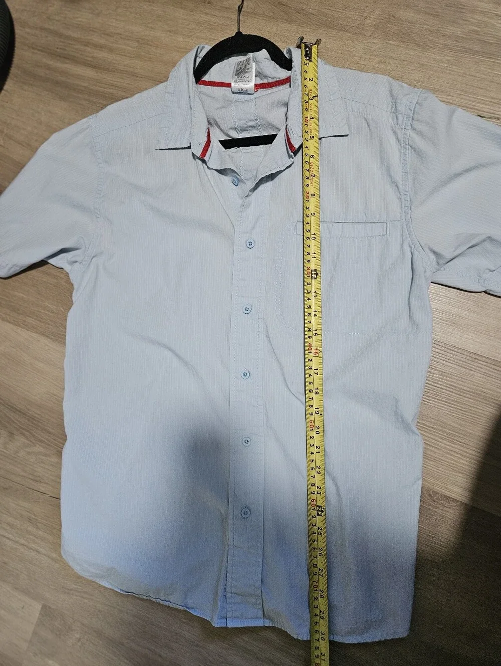 The North Face Men's Medium Light Blue Striped Short Sleeve Button Down Shirt